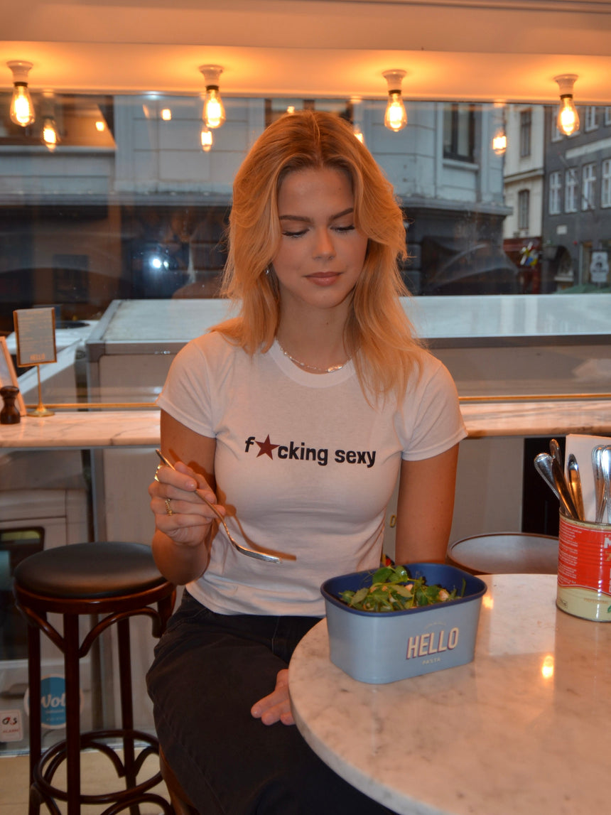 "Fucking sexy" baby tee - white