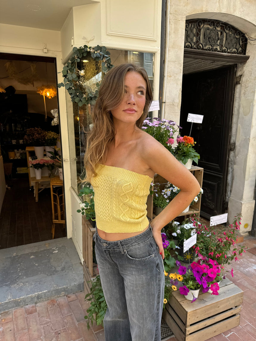 Isla knitted tube top - Yellow