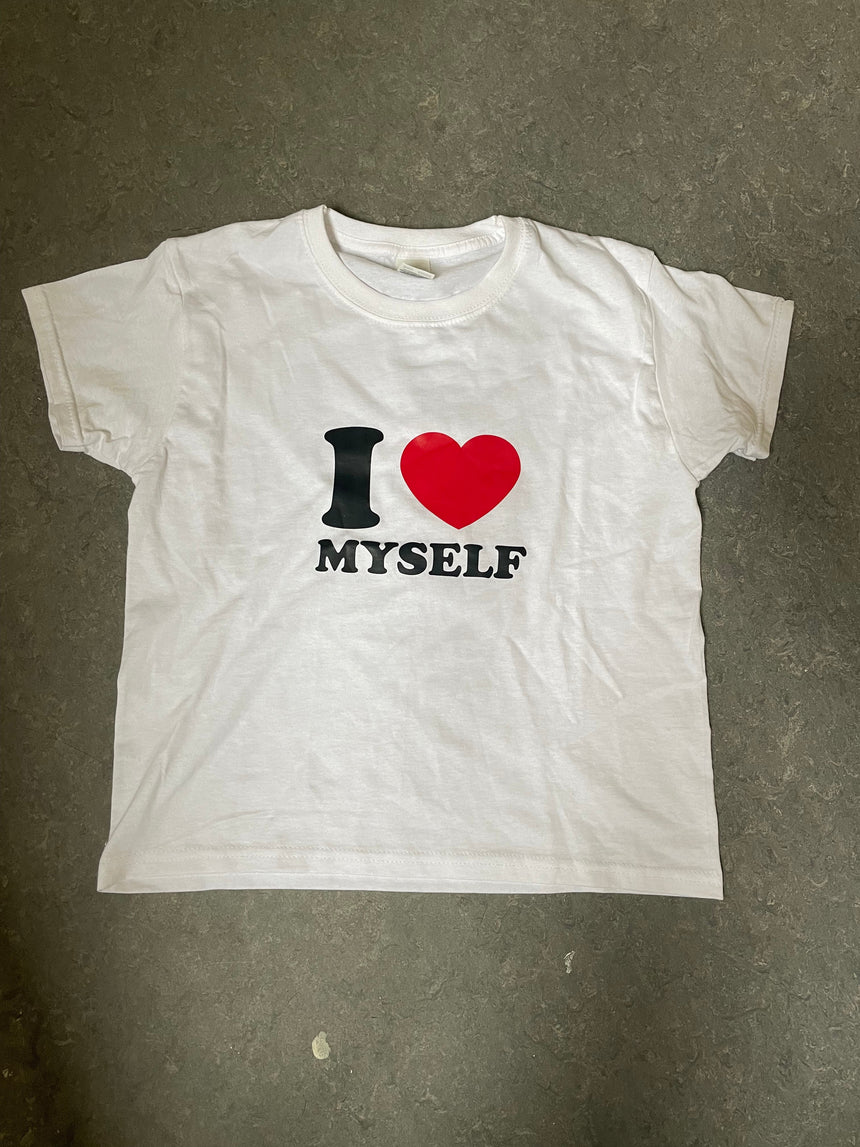 "I love myself" baby tee - white