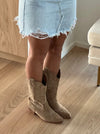 Bassau cowboy boots in beige imitated suede