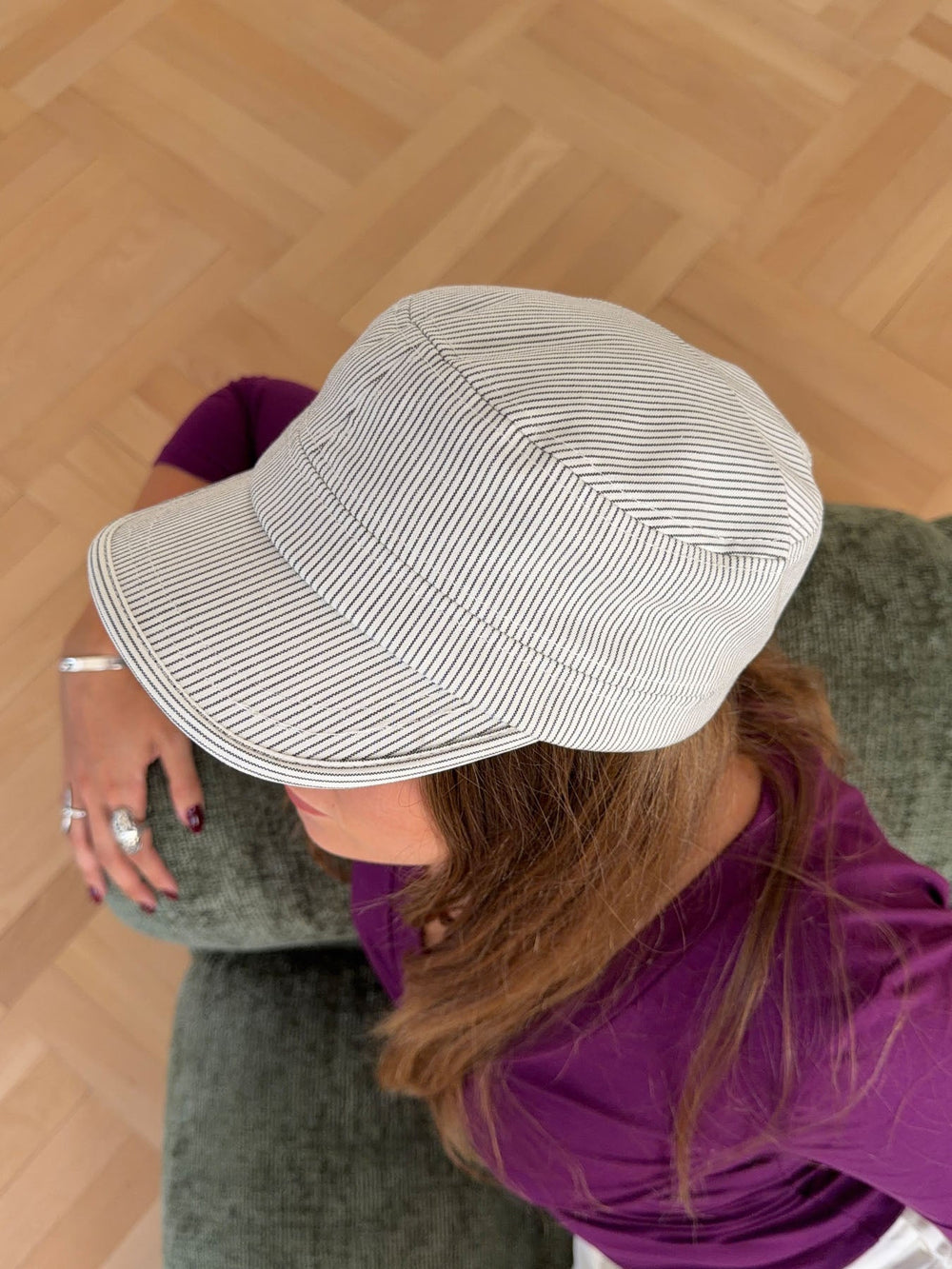 Tony cap with stripes - Grey/white