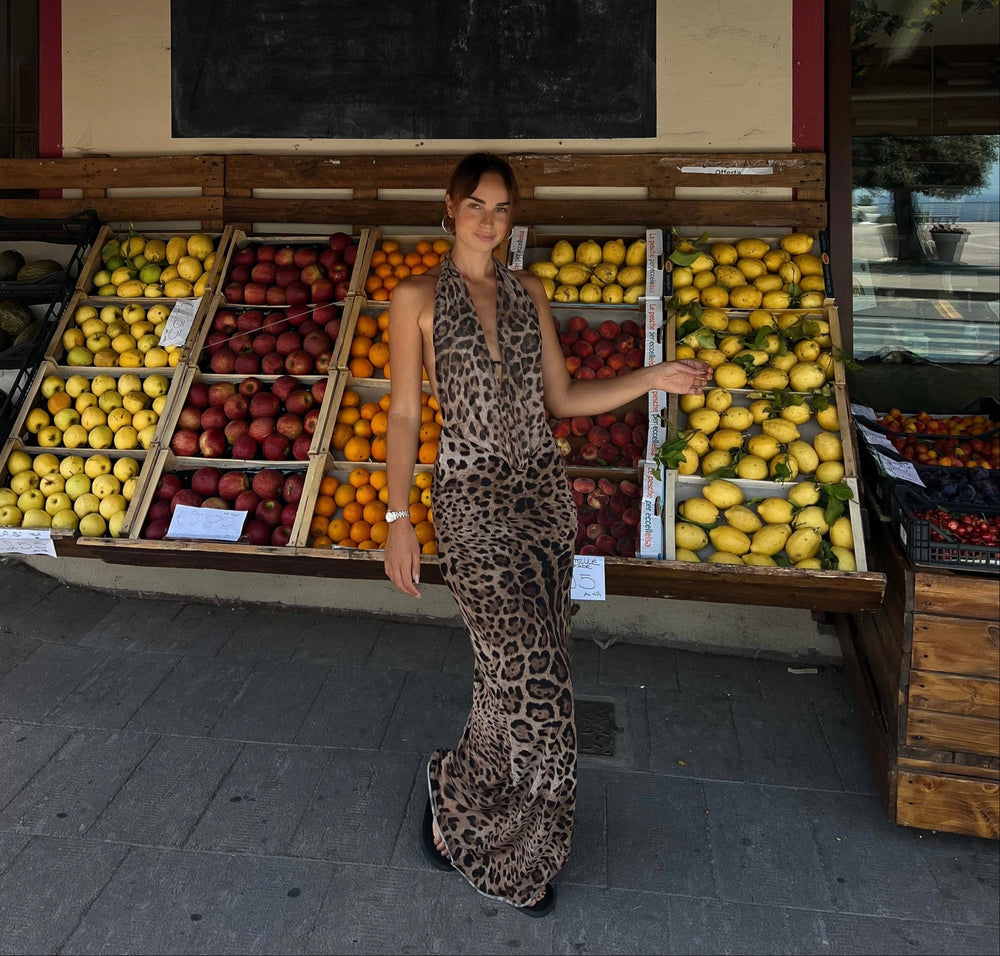 Columbine maxi dress - leopard