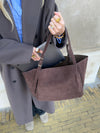 Tolouse suede bag - Dark brown