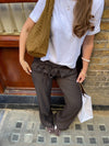 Avelina pants with tie belt - Brown