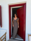 Luna dress with polka dots - Brown/yellow