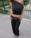 Kimmie polka dotted top - Black/white