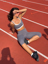 Layered sport bra - Stormy grey/cloud