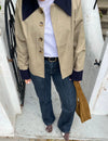 Noami trench coat with collar - Beige/navy