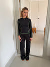 Zola hooded blouse - Black/green