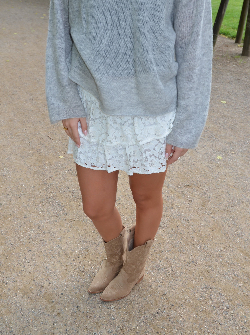 Erla lace skirt - White