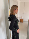 Zola hooded blouse - Black/green