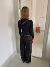 Zola hooded blouse - Black/green