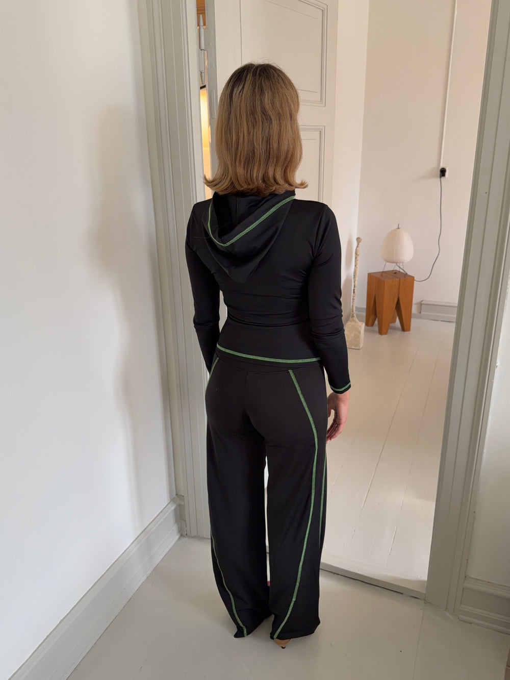 Zola hooded blouse - Black/green