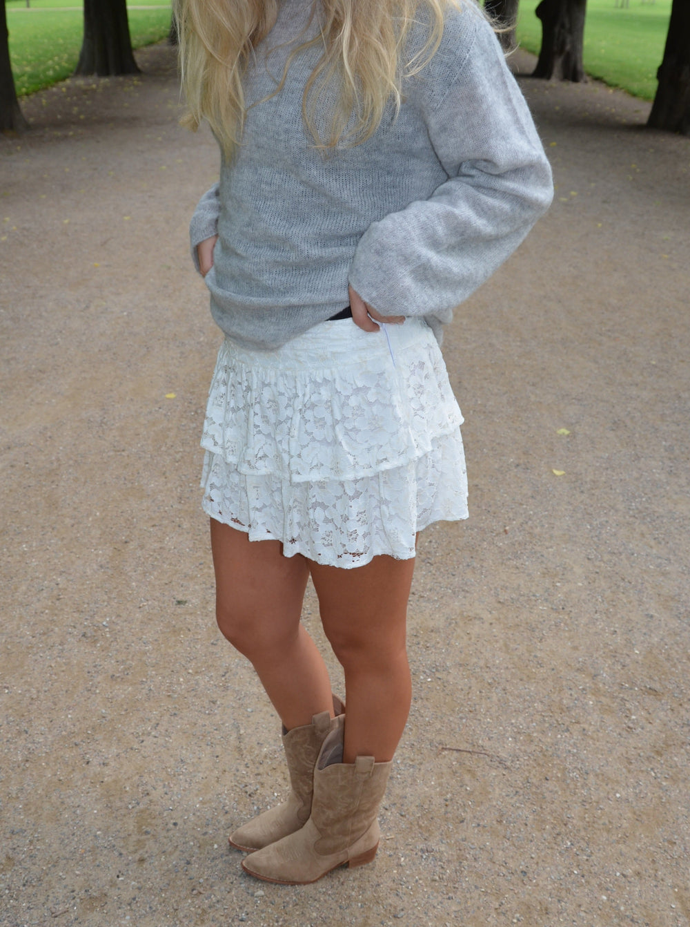 Erla lace skirt - White