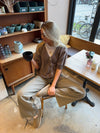 Sakura short-sleeve cardigan - Brown