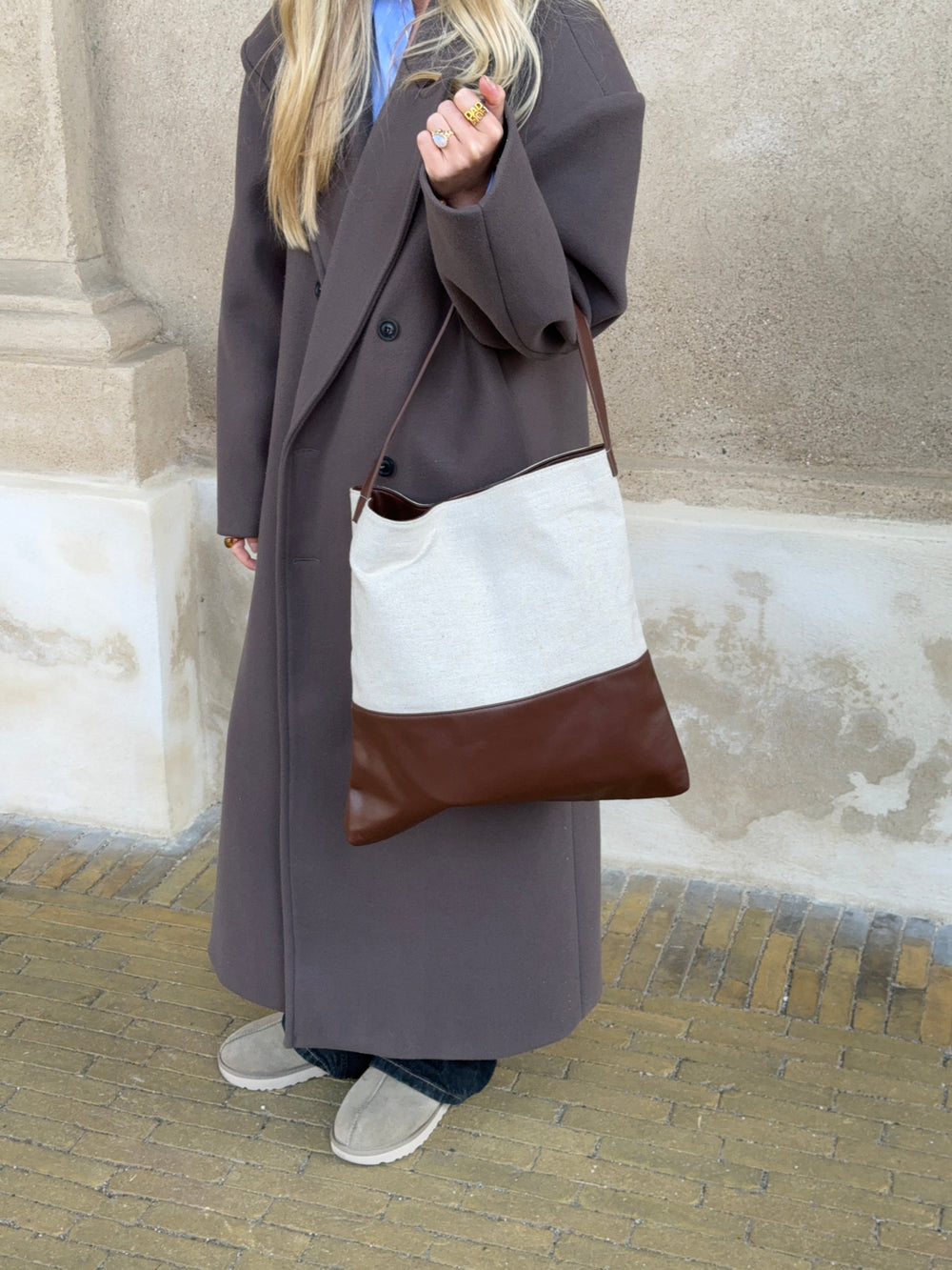 Genova shoulder bag - Beige/brown