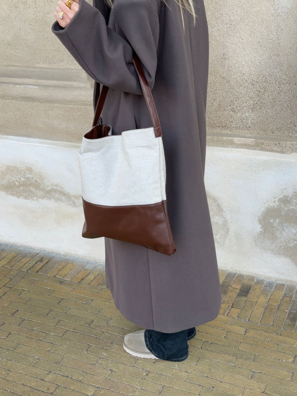 Genova shoulder bag - Beige/brown