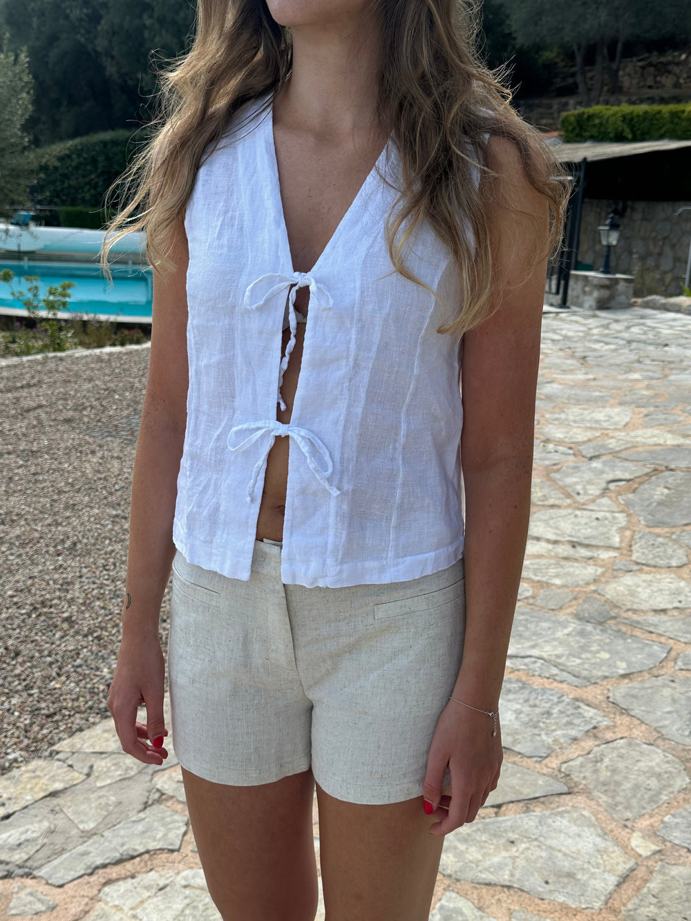 Anouska linen top - White