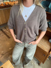 Sakura short-sleeve cardigan - Brown