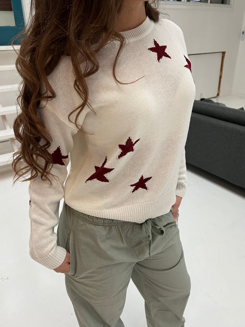Ellery star pullover - White/Red