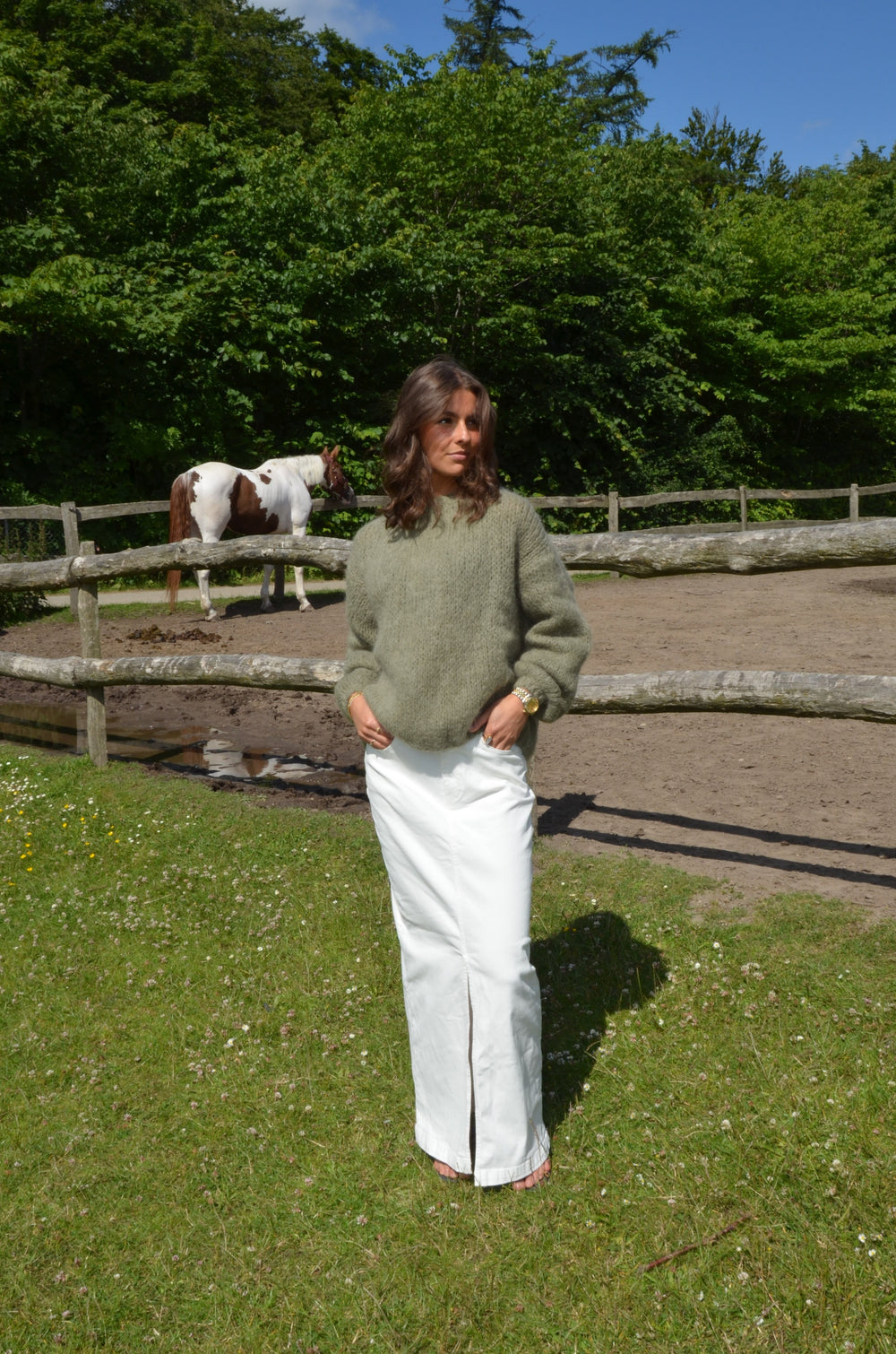 Mandalina denim skirt - White