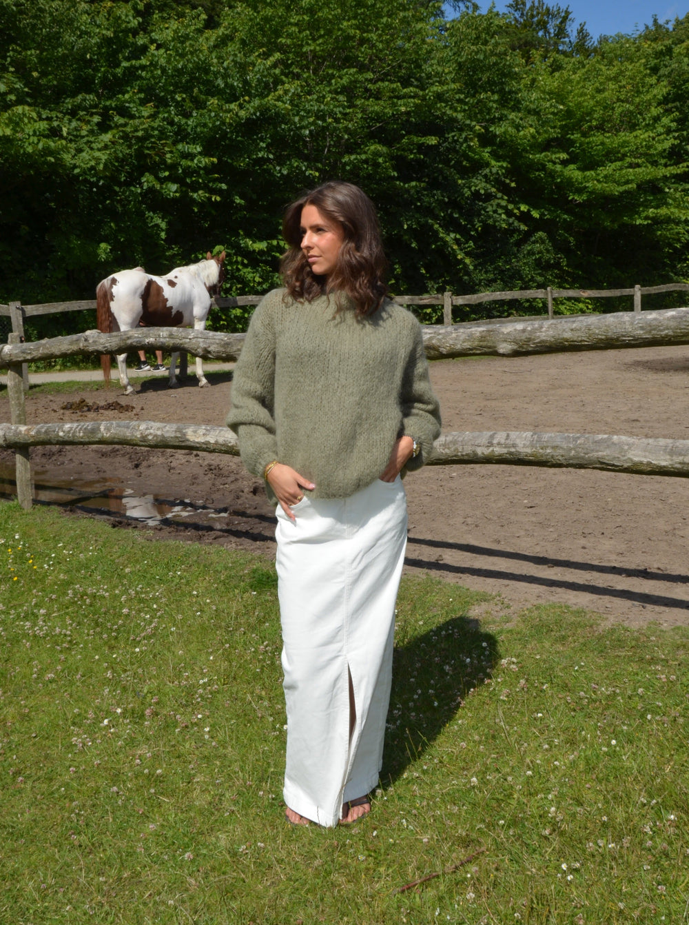 Mandalina denim skirt - White