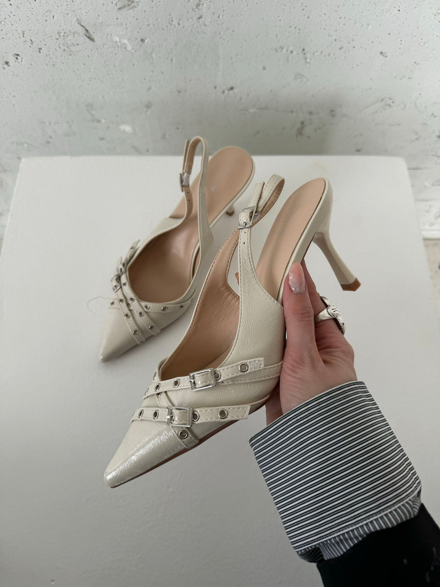 Kandy slingback heels - Cream