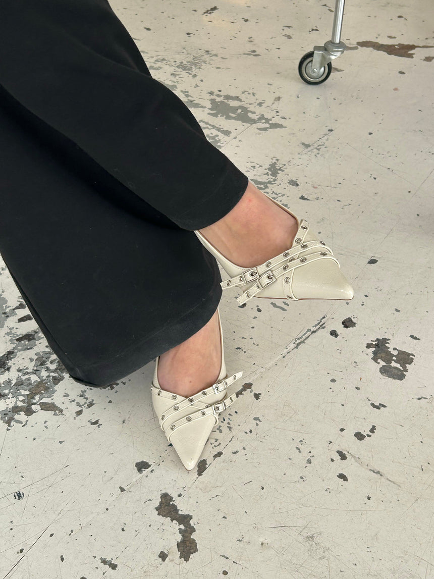 Kandy slingback heels - Cream