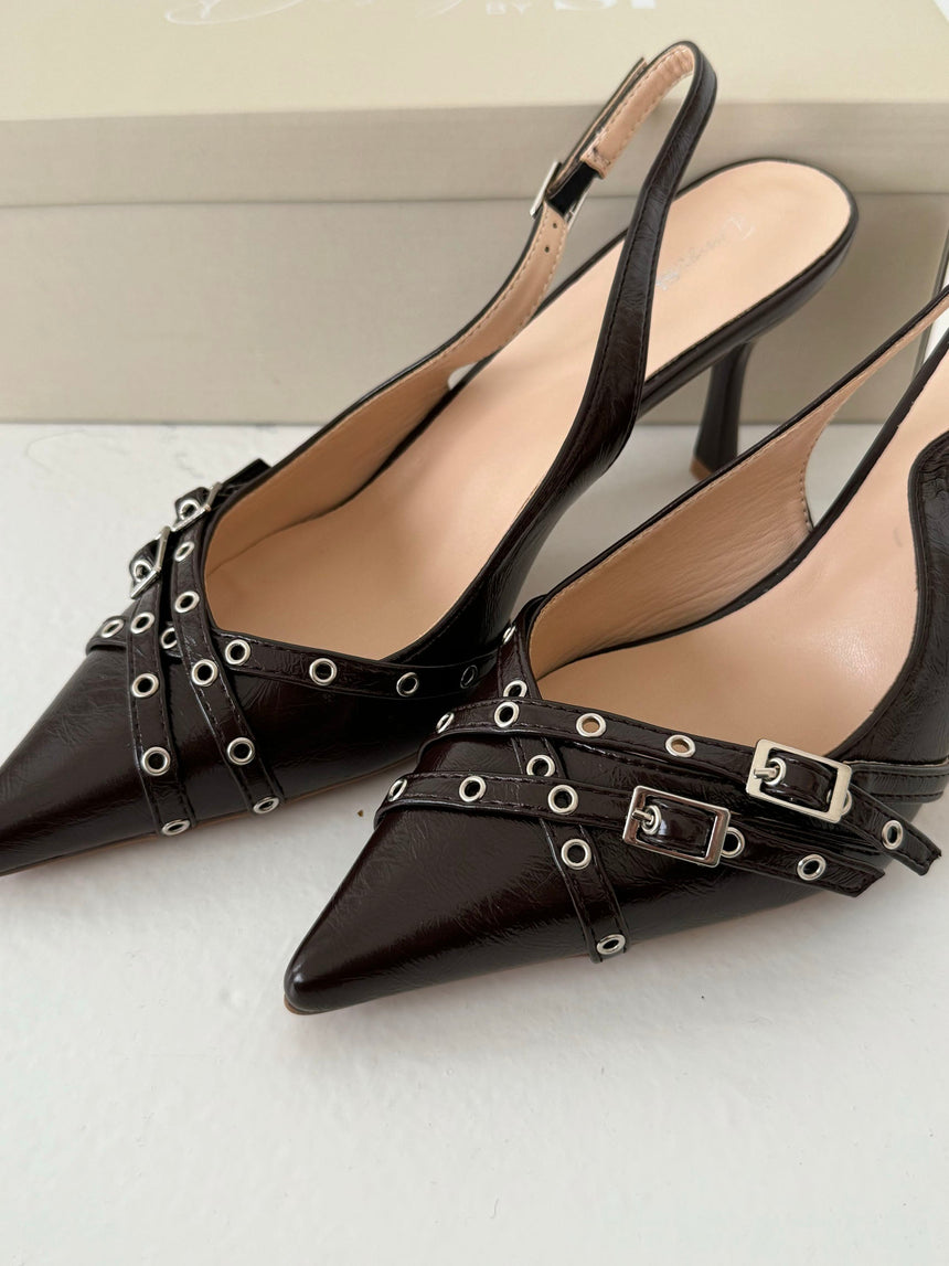 Kandy slingback heels - Brown