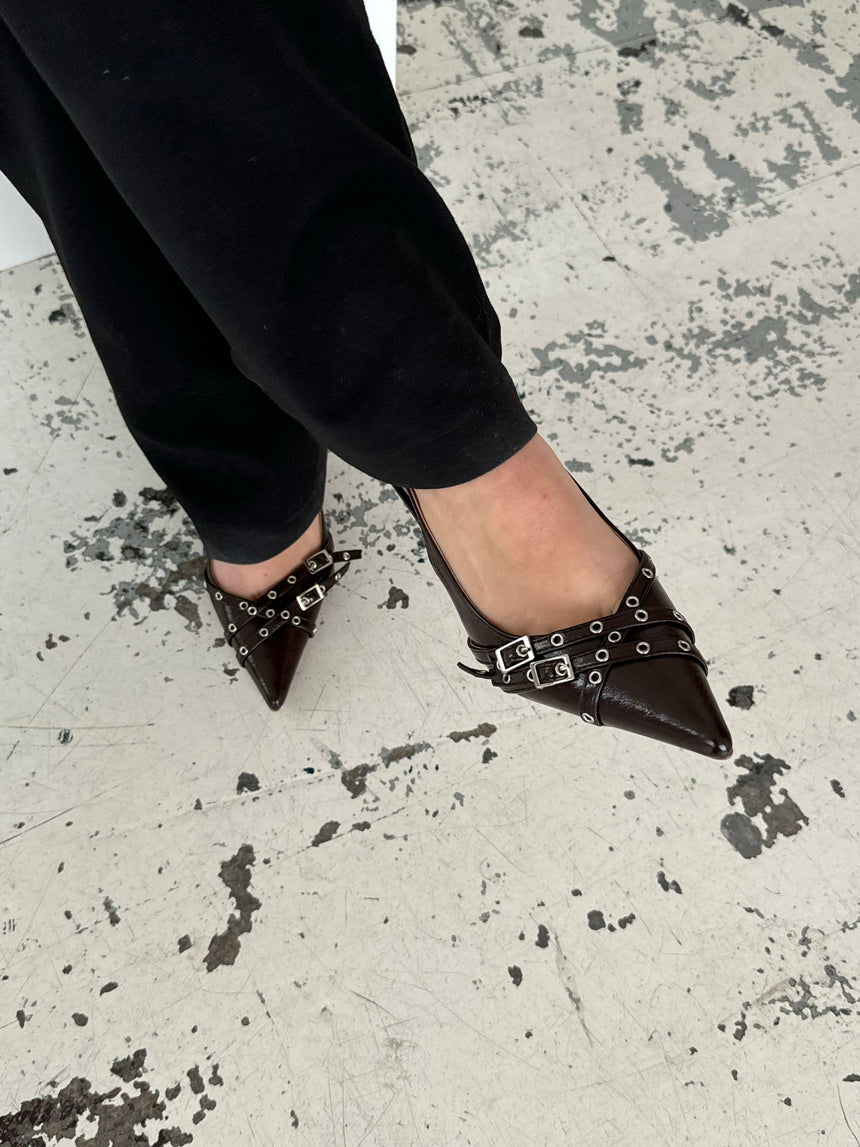 Kandy slingback heels - Brown