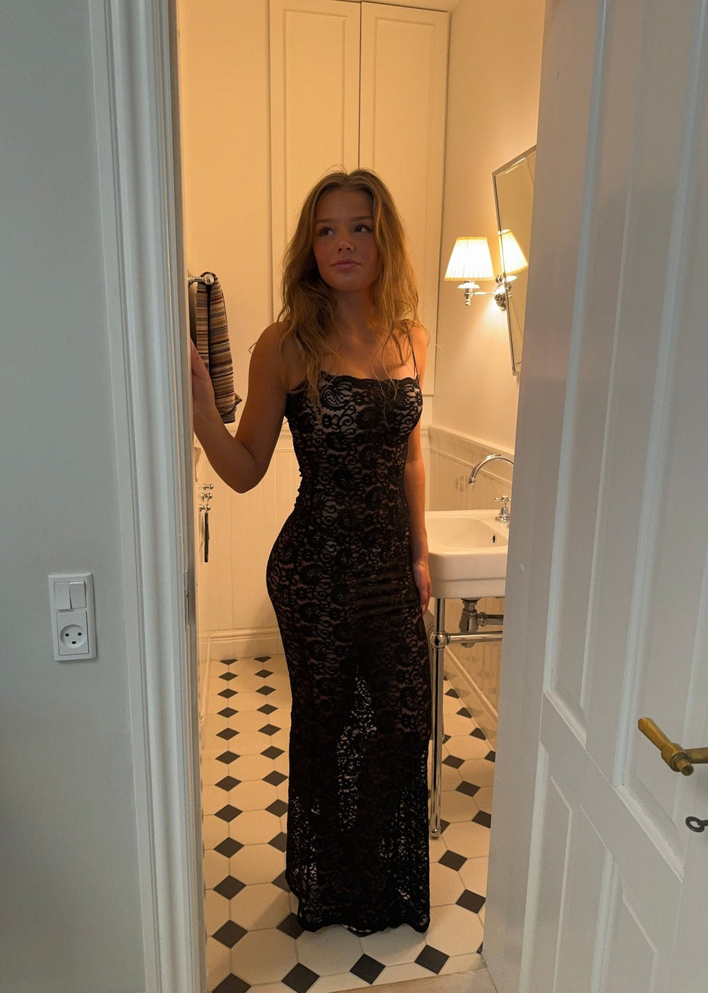 Marcy maxi lace dress - Black