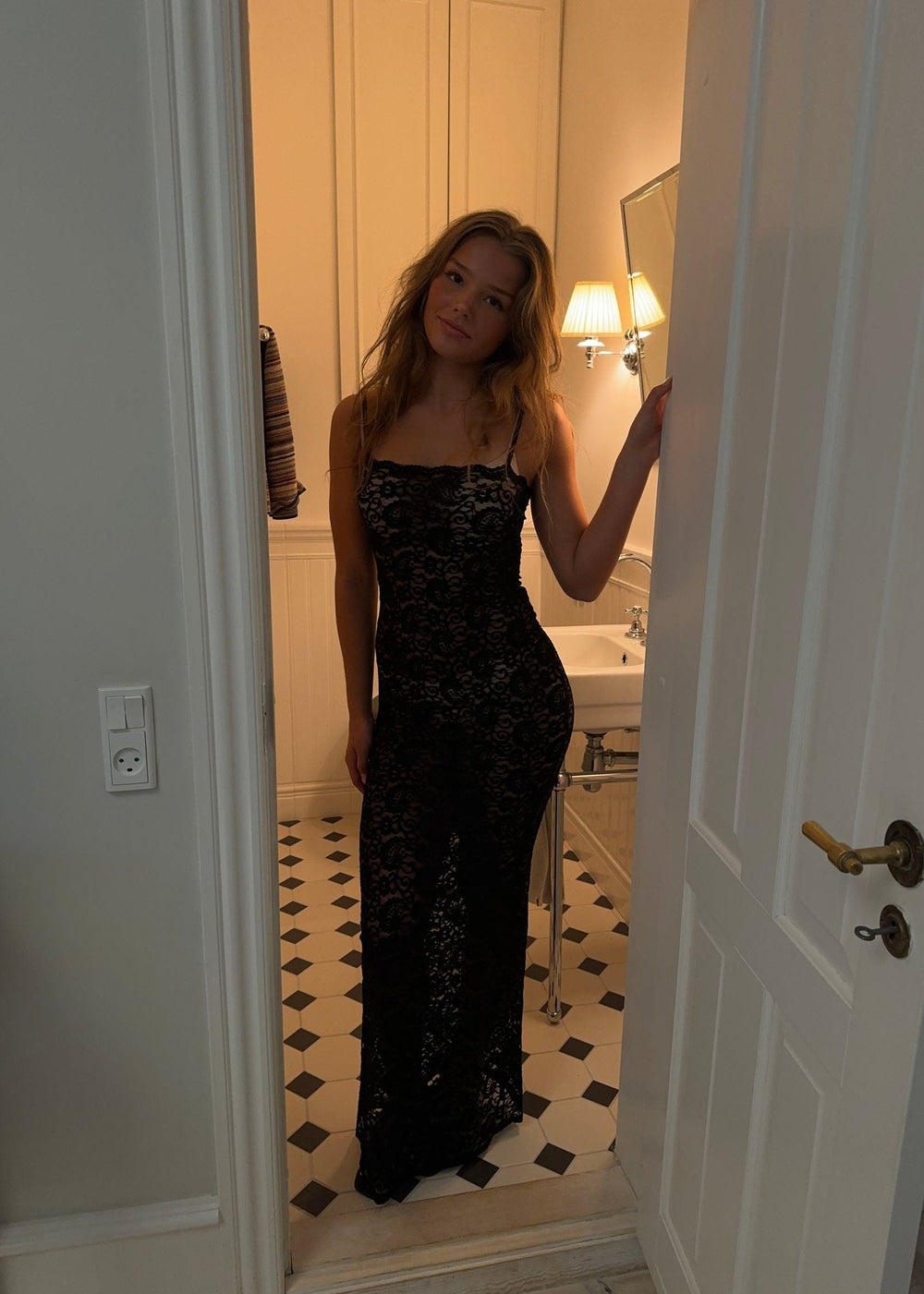 Marcy maxi lace dress - Black