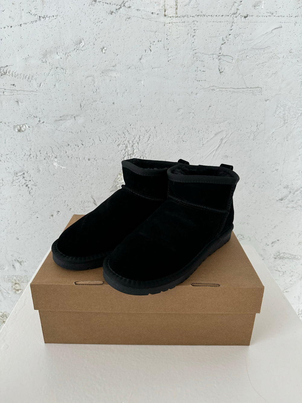 Malabo teddy boots short - Black
