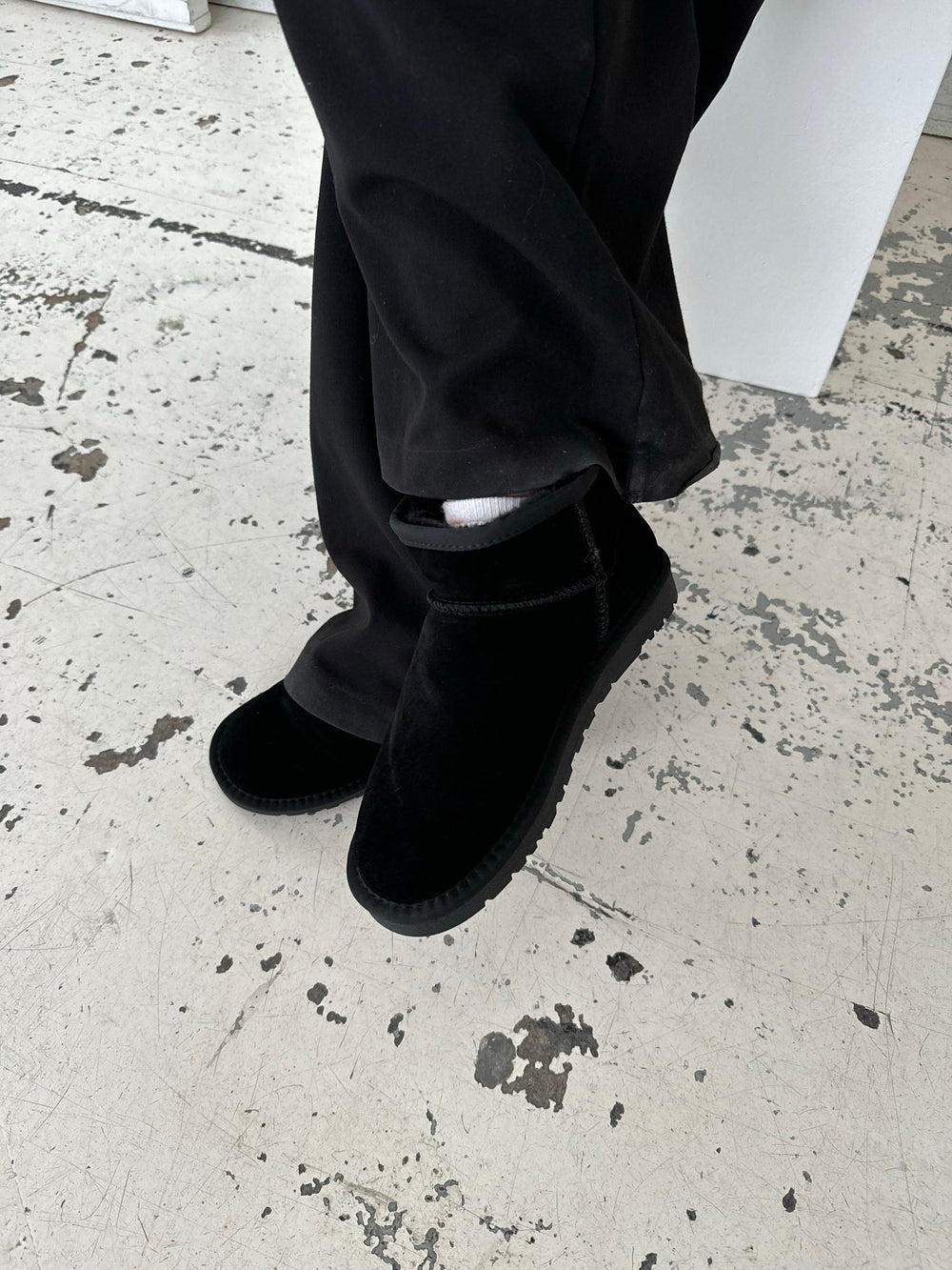 Malabo teddy boots short - Black