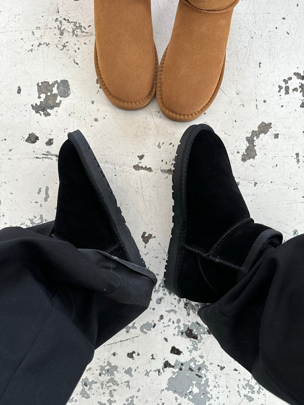 Malabo teddy boots short - Black