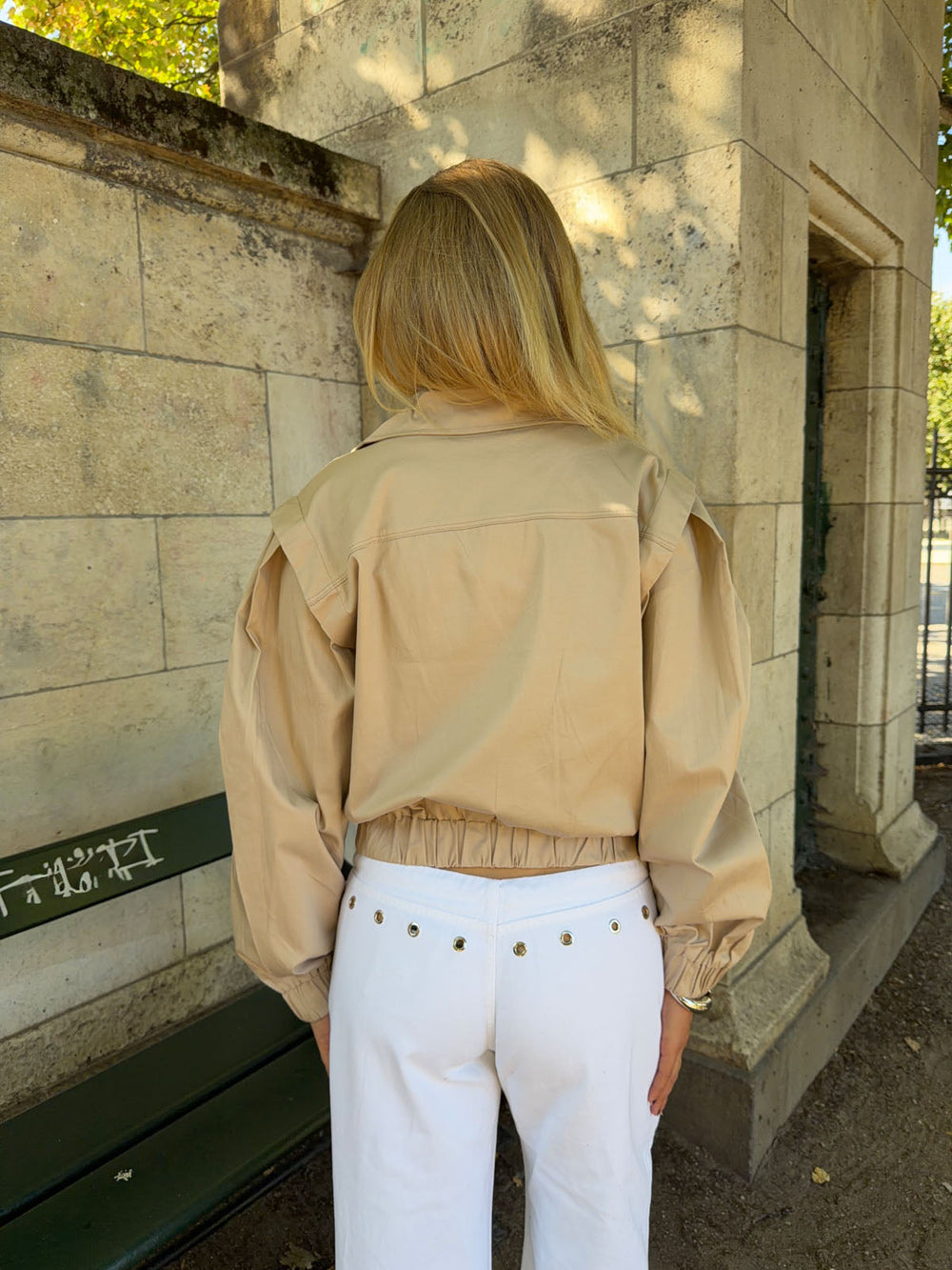 Millie cropped trench coat - Beige