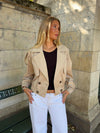Millie cropped trench coat - Beige