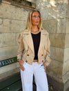 Millie cropped trench coat - Beige