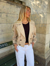Millie cropped trench coat - Beige