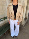Millie cropped trench coat - Beige