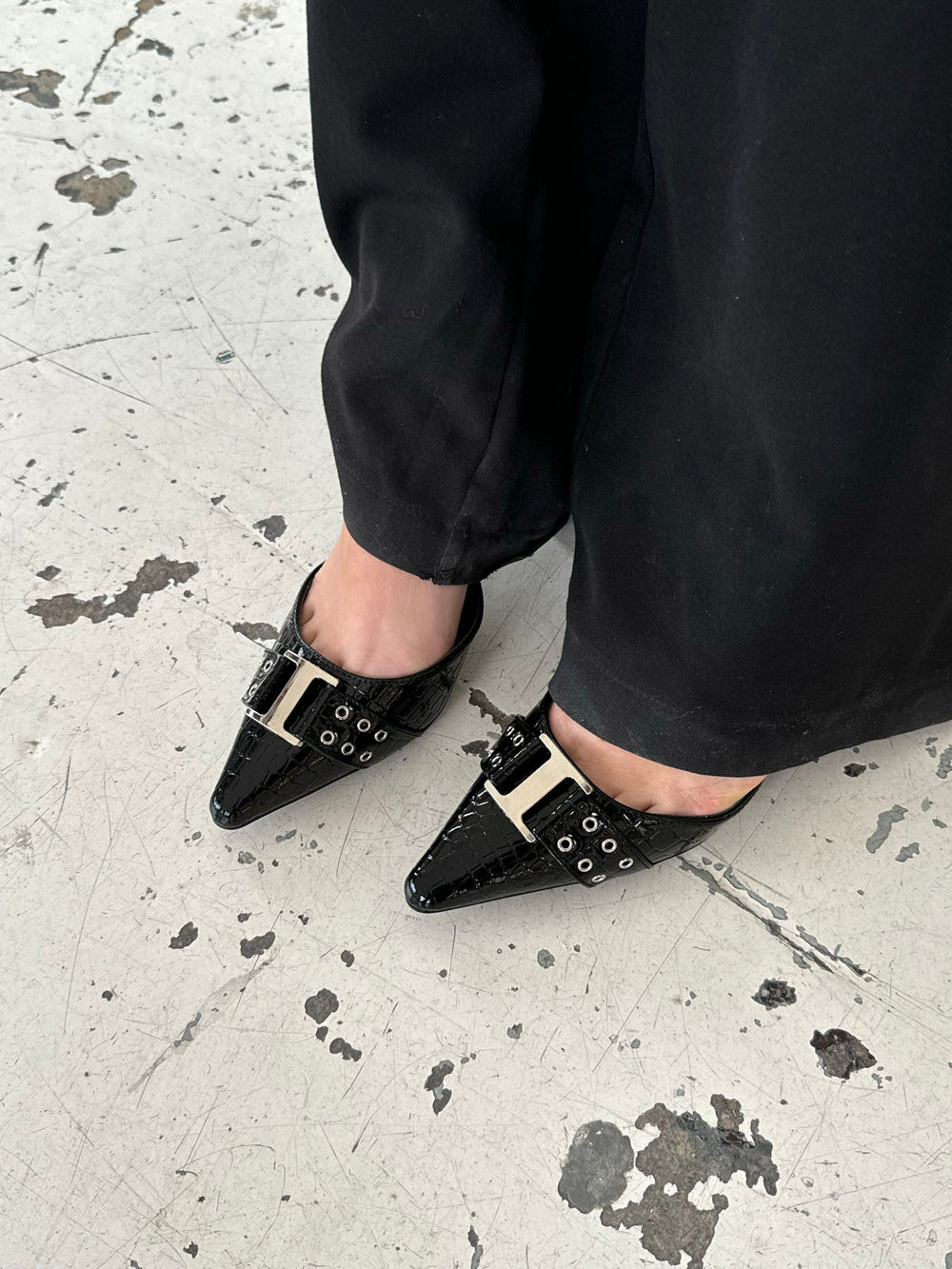 Nida slingback heels with buckle - Black