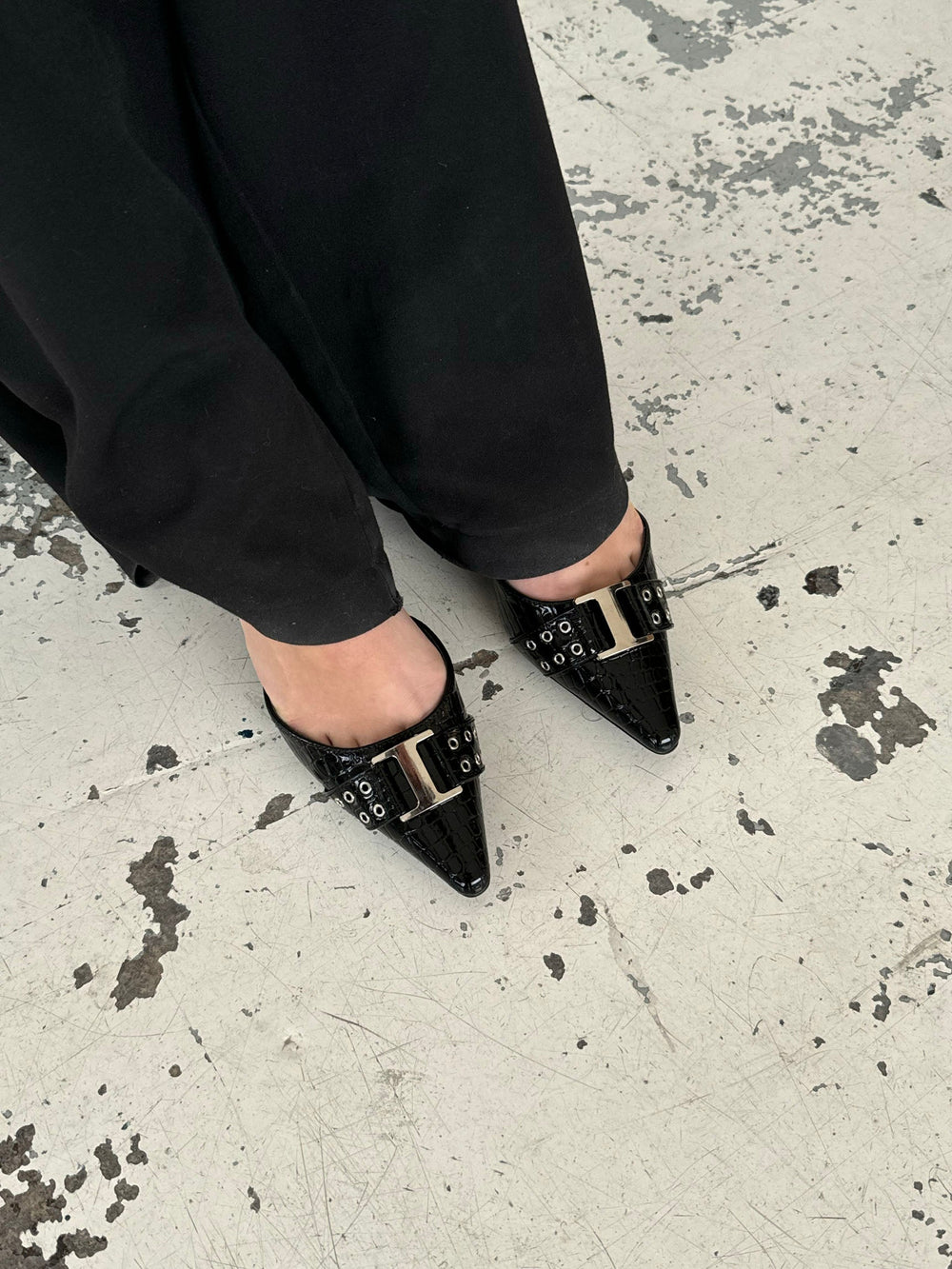 Nida slingback heels with buckle - Black