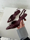 Nida slingback heels with buckle - Burgundy