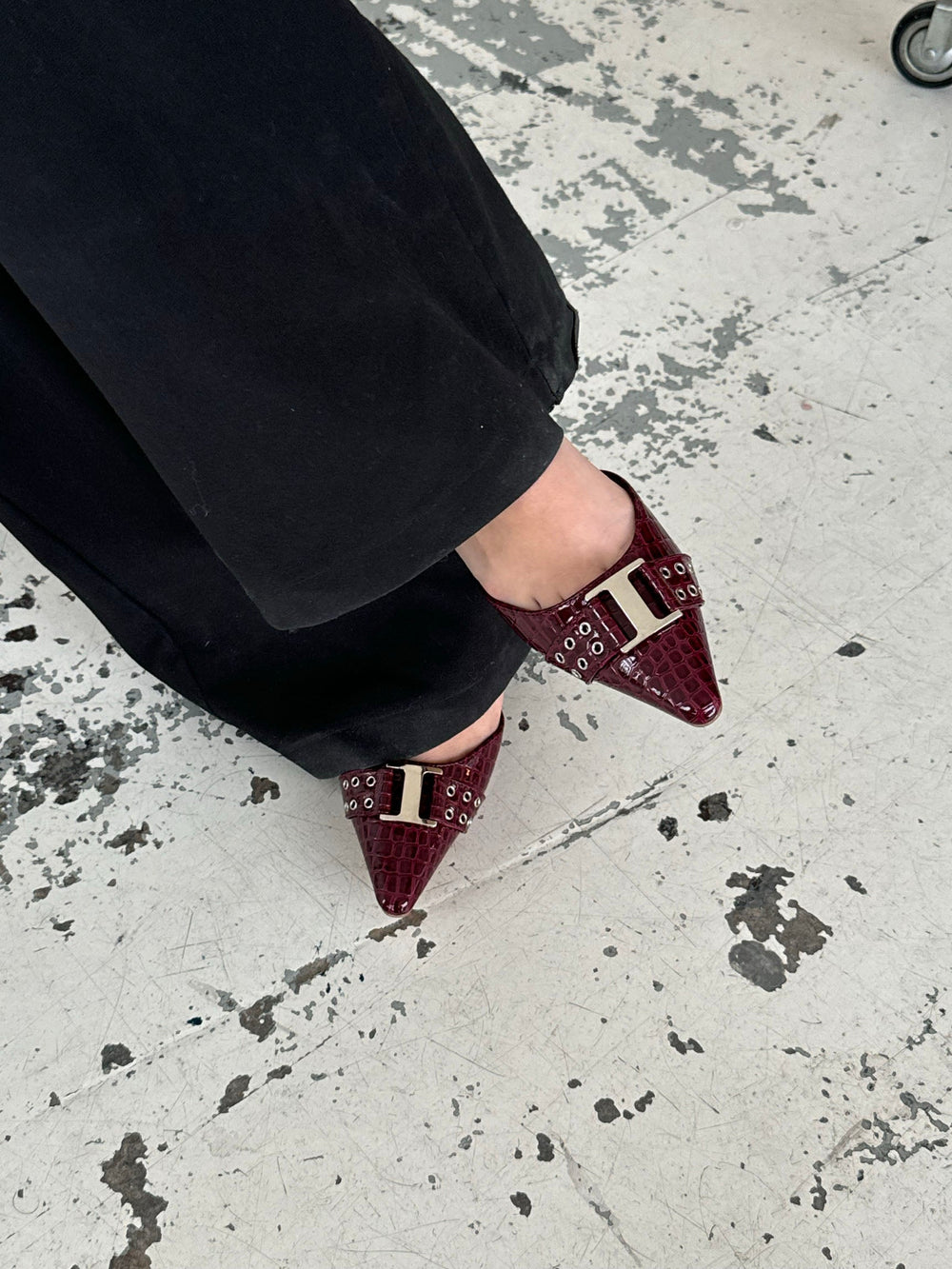 Nida slingback heels with buckle - Burgundy