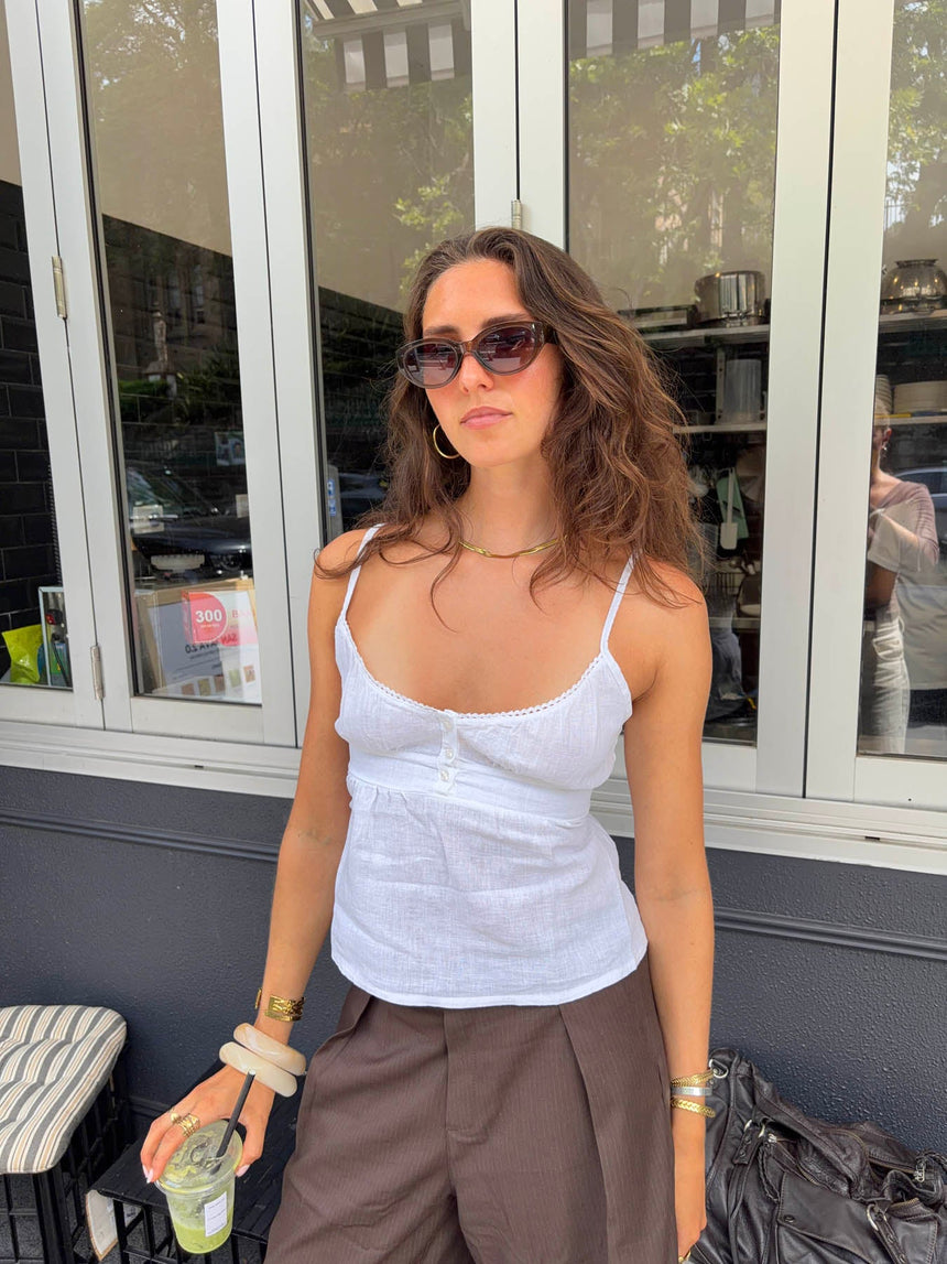 Reena top with ties – White