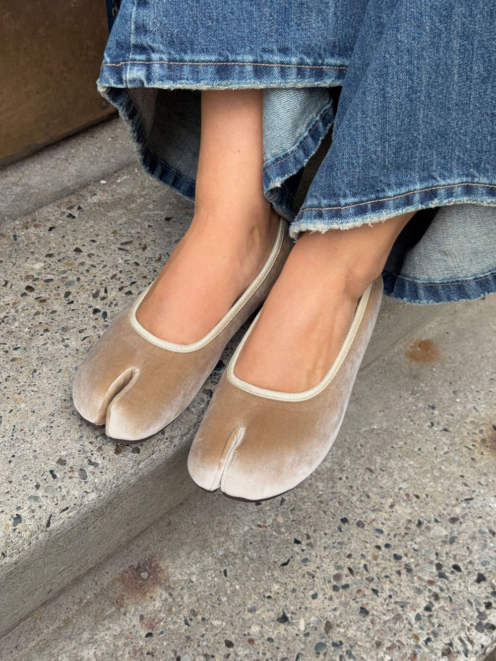 Ronia split toe ballerina - Beige