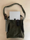 Sile suede shoulder bag with side pockets - Khaki