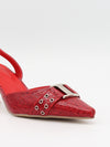 Nida slingback stilettos with buckle – Red