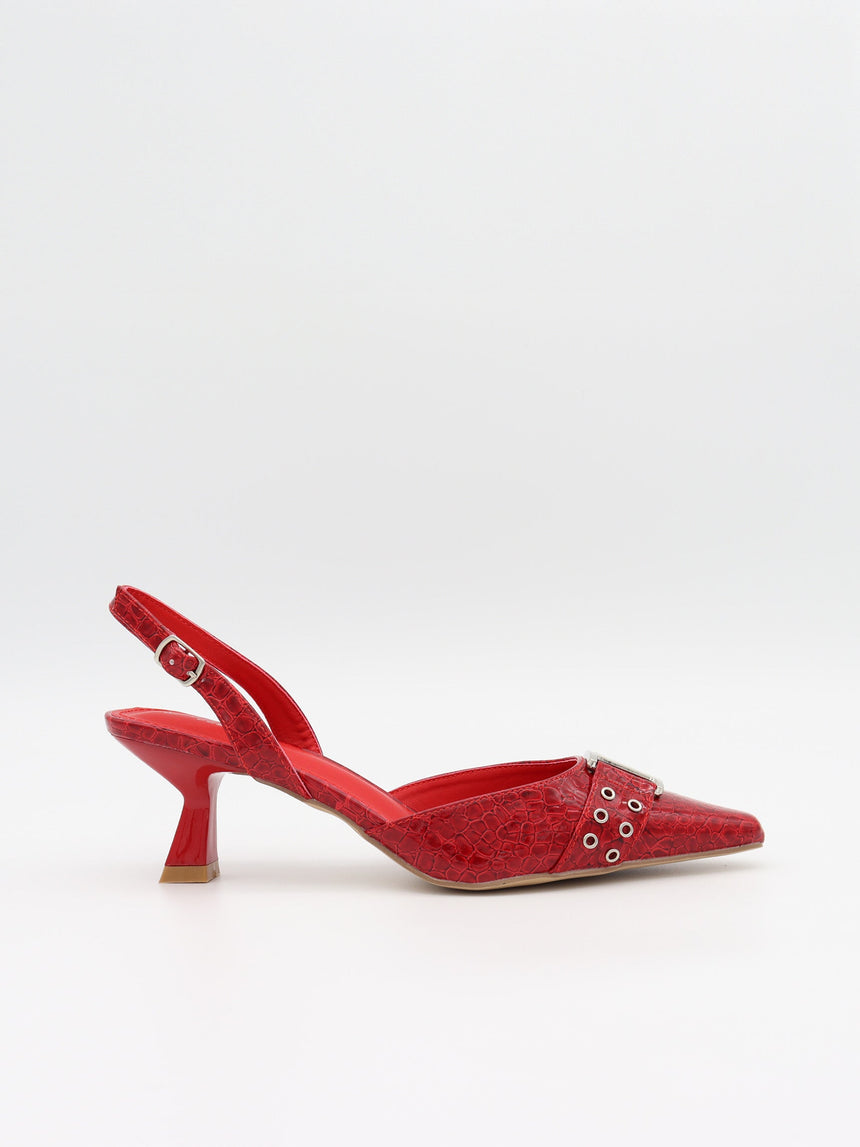 Nida slingback heels with buckle - Burgundy