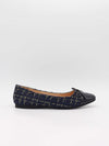 Zamora ballet flats with pattern and bow - Navy